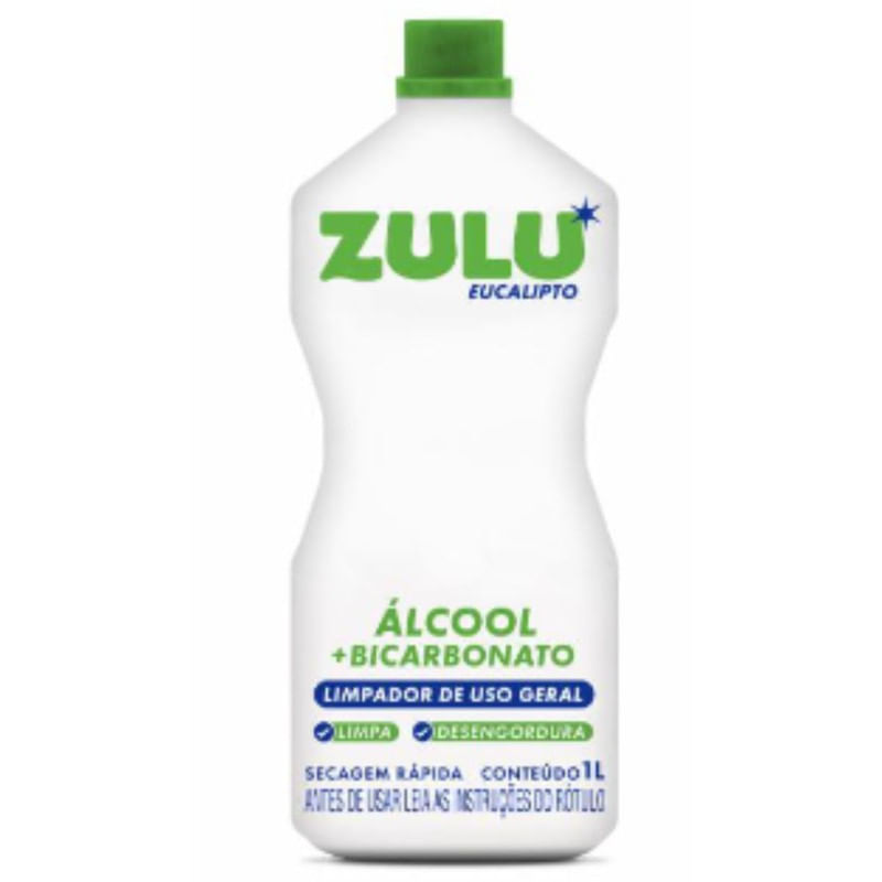 Alcool Liquido Eucalipto Com Bicarbonato Zulu 1l