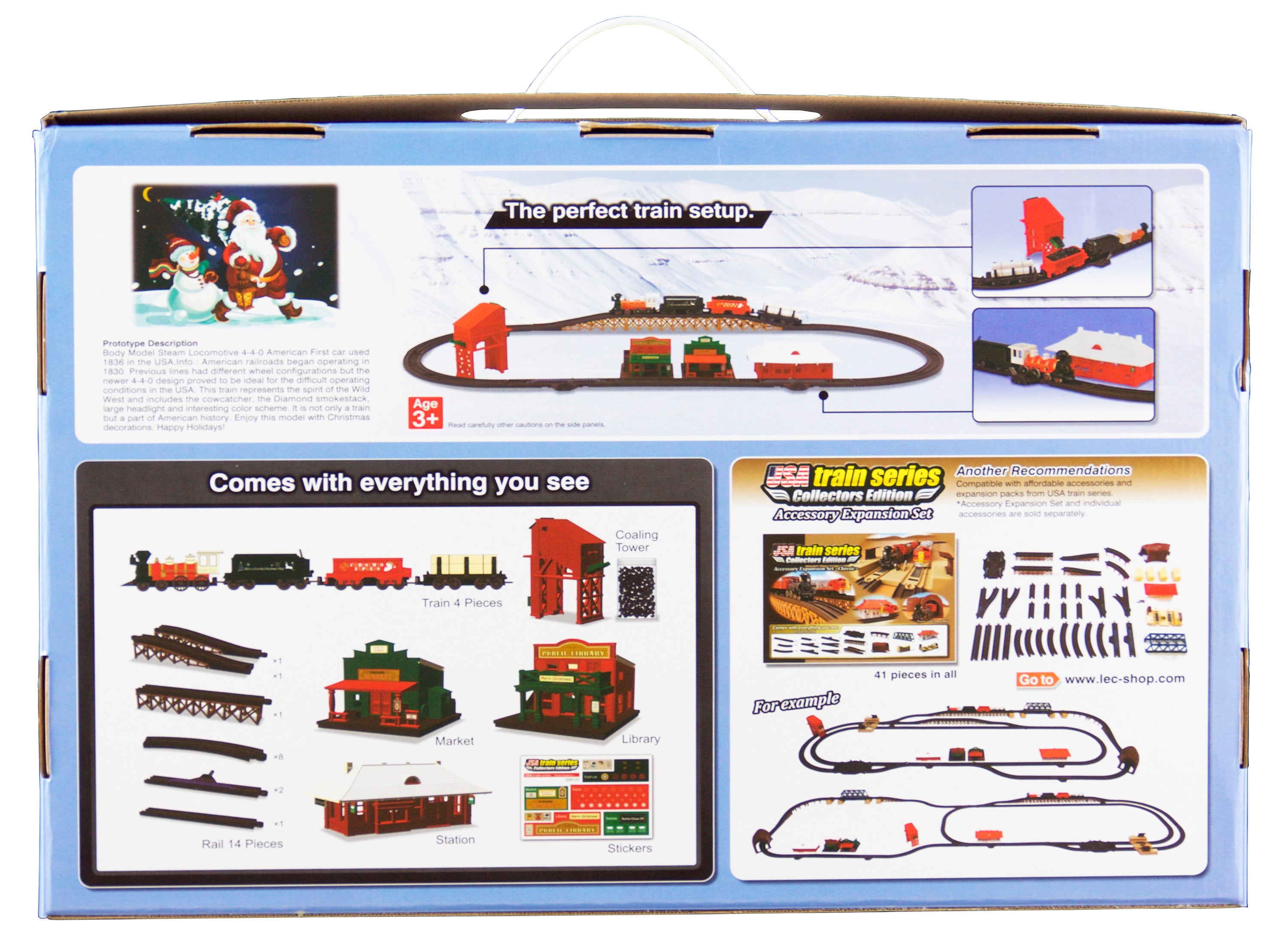 LEC Christmas Express Steam Locomotive American 4-4-0 Battery Operated Train Set