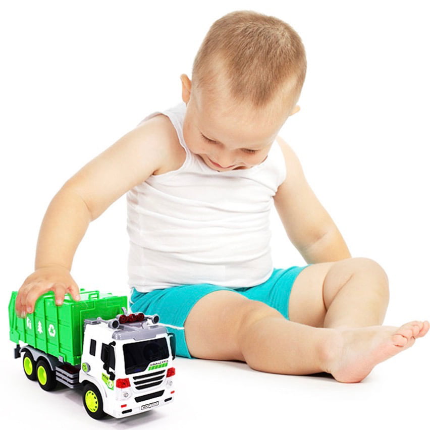 Garbage Truck Toys for 3 Year Old Boys and Girls， Friction Powered Toy， Play Vehicle Cars for Toddlers