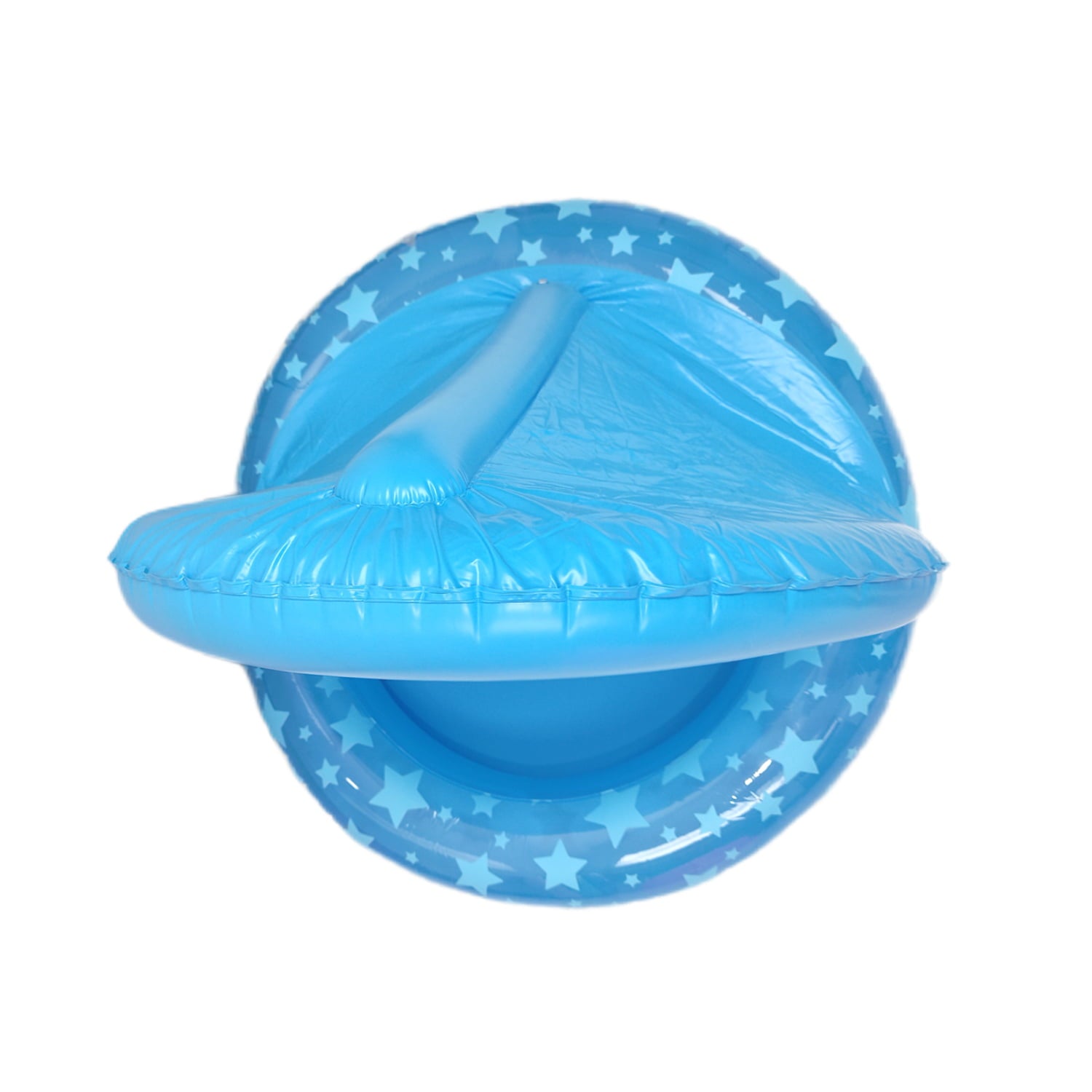 Water Stars 3.5ft Childrens Shaded Pool - Blue Stars - with UV Protective Shade - Perfect wading pool for toddlers