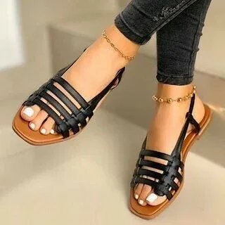 🔥🔥Women's Flat Sandals Summer Hollow Out Sandals Open Toe Casual