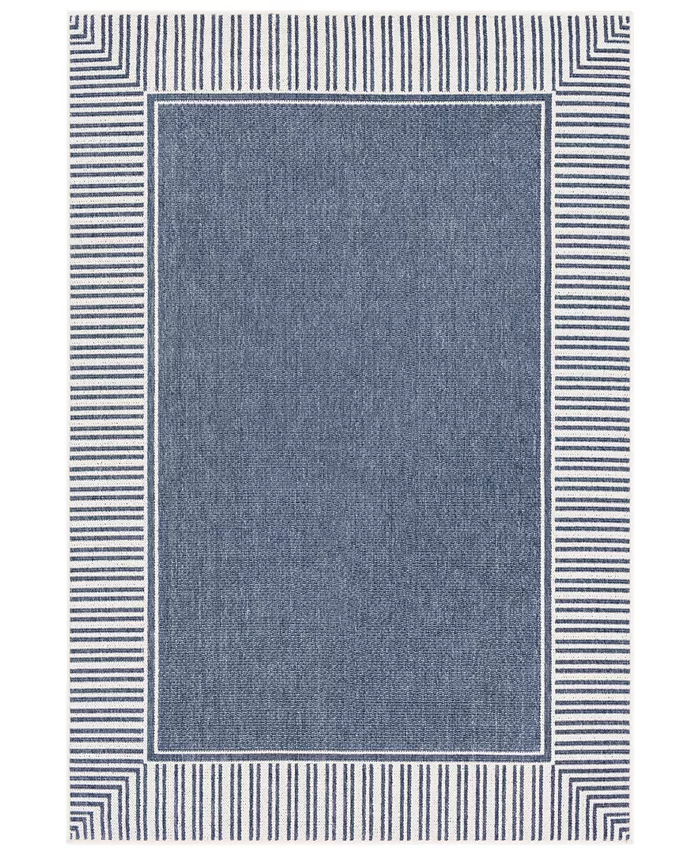 Surya Alfresco ALF-9682 Charcoal 6' x 9' Area Rug， Indoor Outdoor