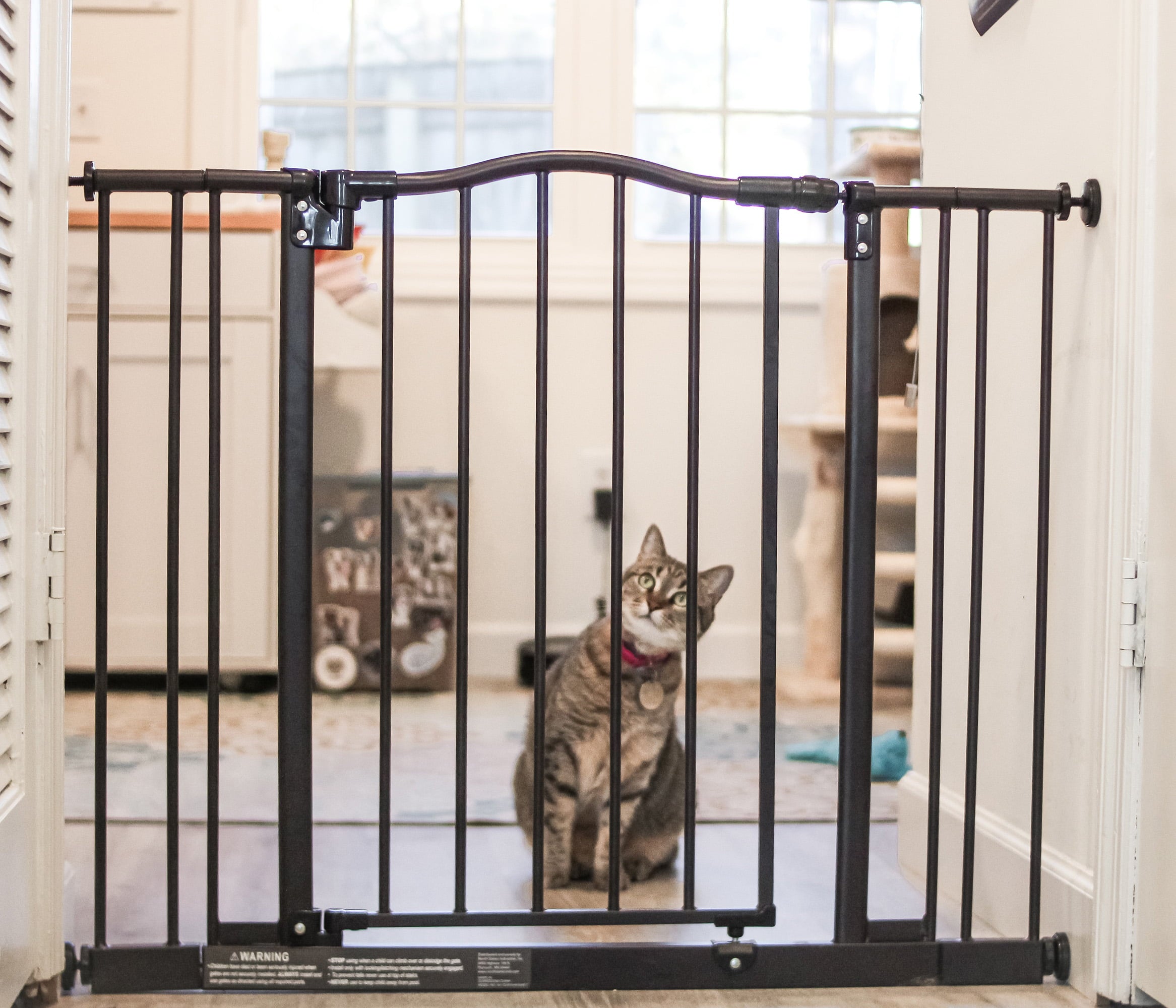 North States MyPet Wide Windsor Arch Pressure Mount Dog Gate， 28.25