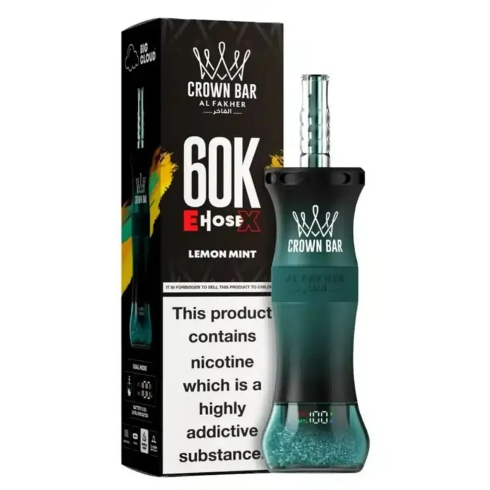Al Fakher Crown Bar E-Hose X Disposable – 60000 Puffs 🔥
