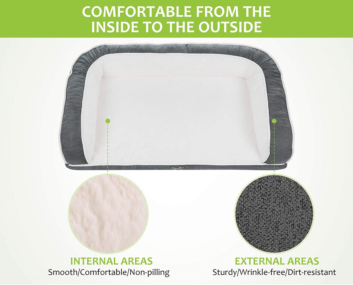 Pecute Orthopedic Dog Bed， XL Large Pet Bed Soft Couch with Removable Cover