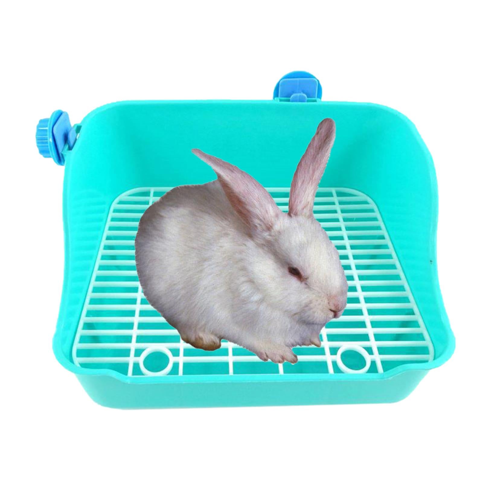 Litter Tray Toilet，Rabbit Litter Box for Cage Corner ，Pet Litter Pan Trainer Bunny Litter Box Cleaner，corner large toilet guinea rats Small Animal，Hamster Chinchilla Ferret Green