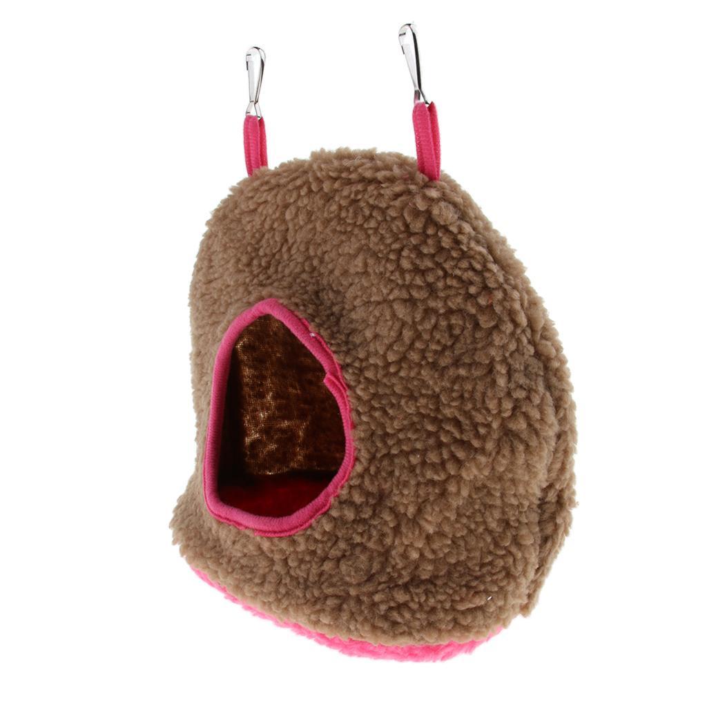 Winter Warm Bird Parrot Nest House Polar Fleece Parakeet Hammock Small Hanging