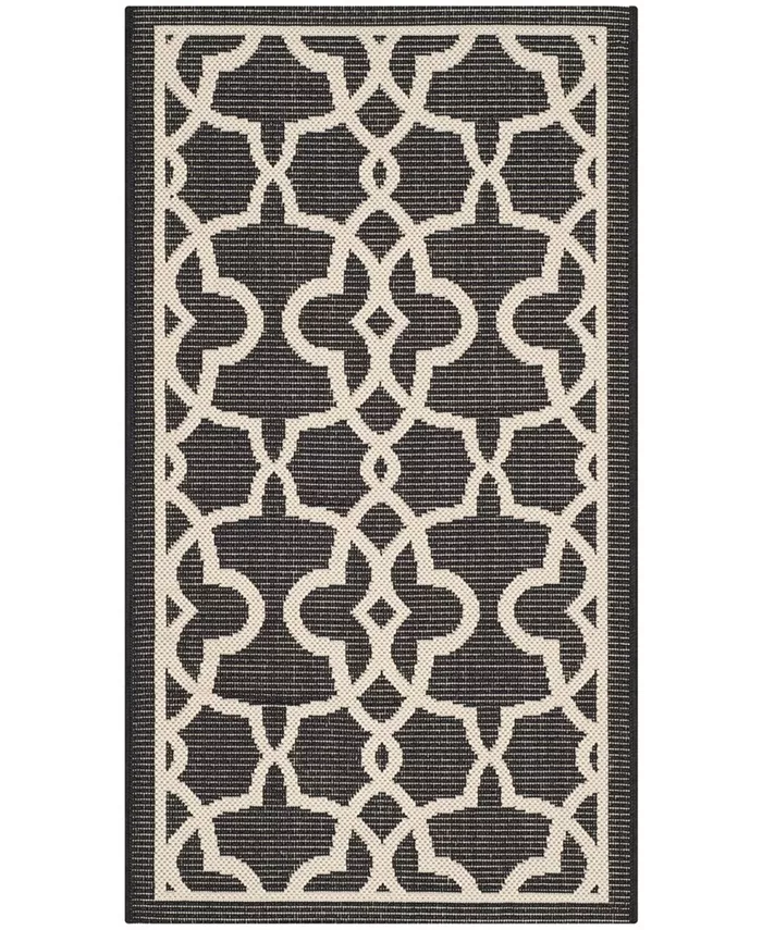 Safavieh Courtyard Black and Beige 2'7