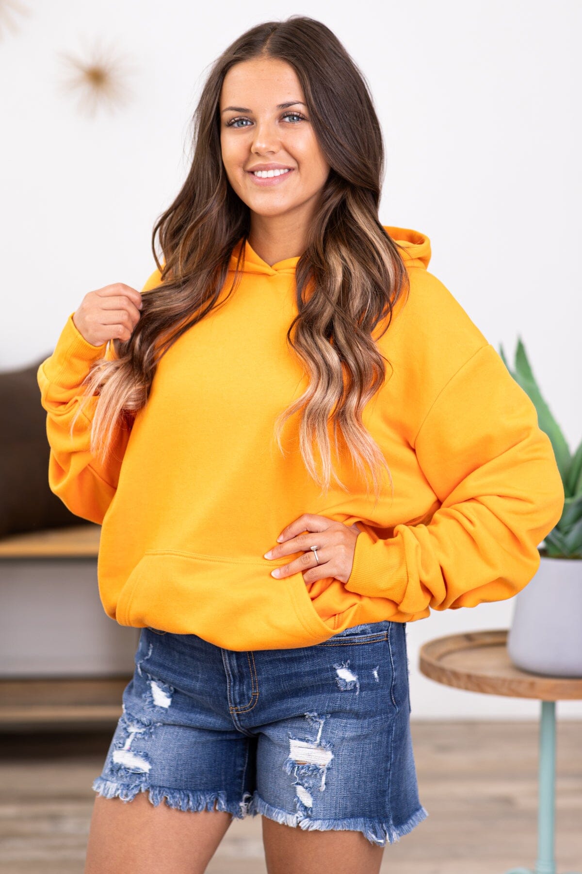 Orange Hooded Sweatshirt
