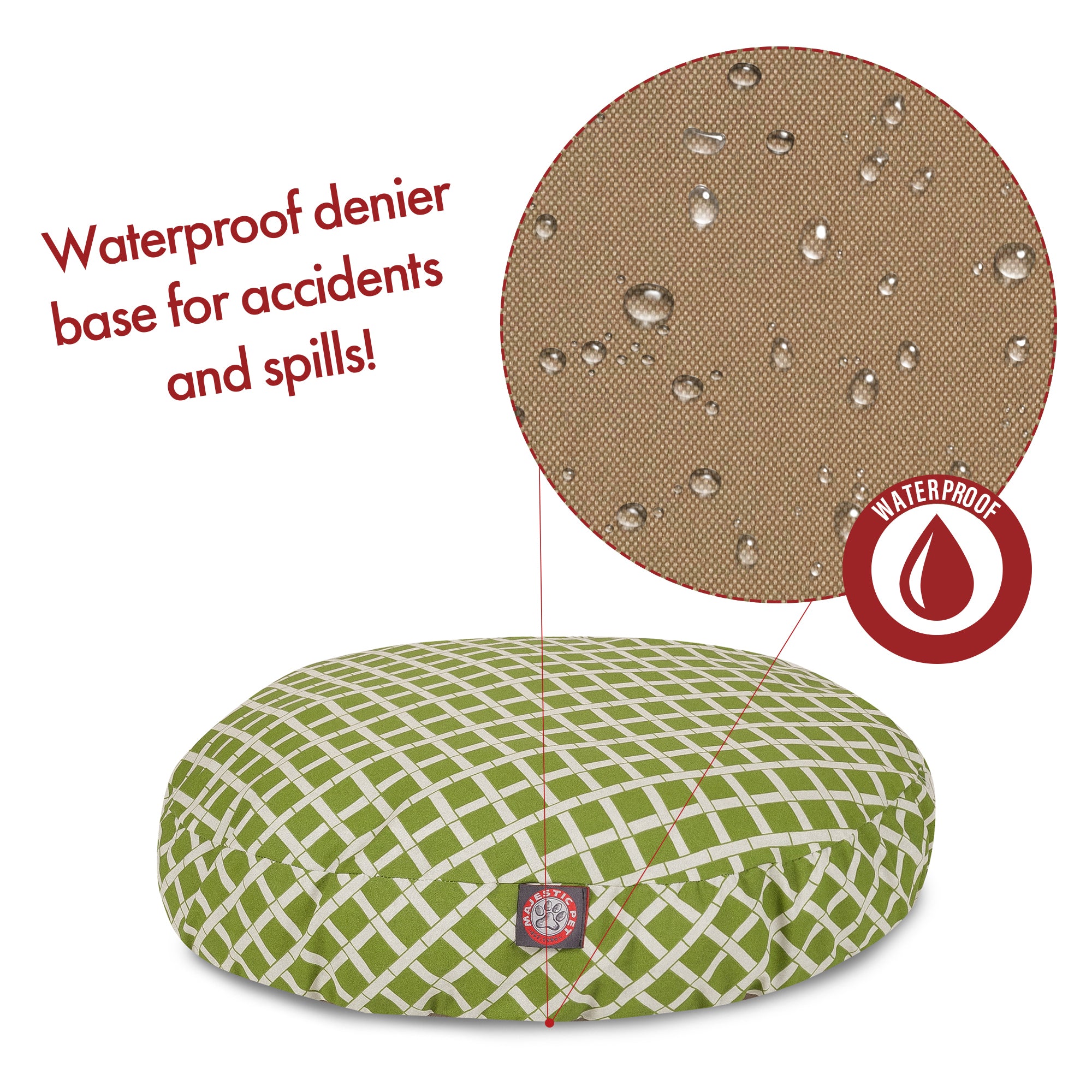 Majestic Pet | Bamboo Round Pet Bed For Dogs， Removable Cover， Sage， Small