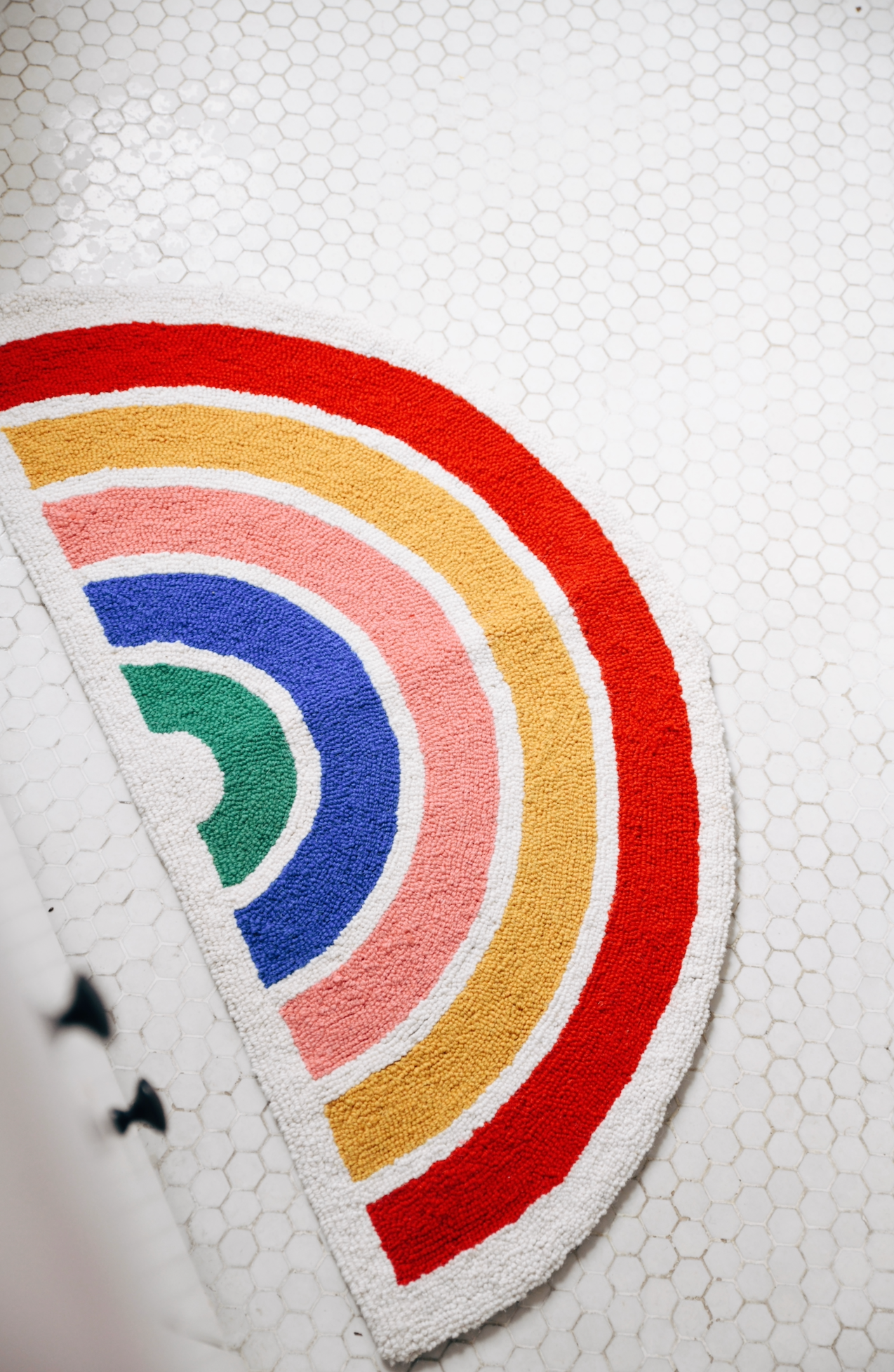 Shaped Rainbow Hook Rug