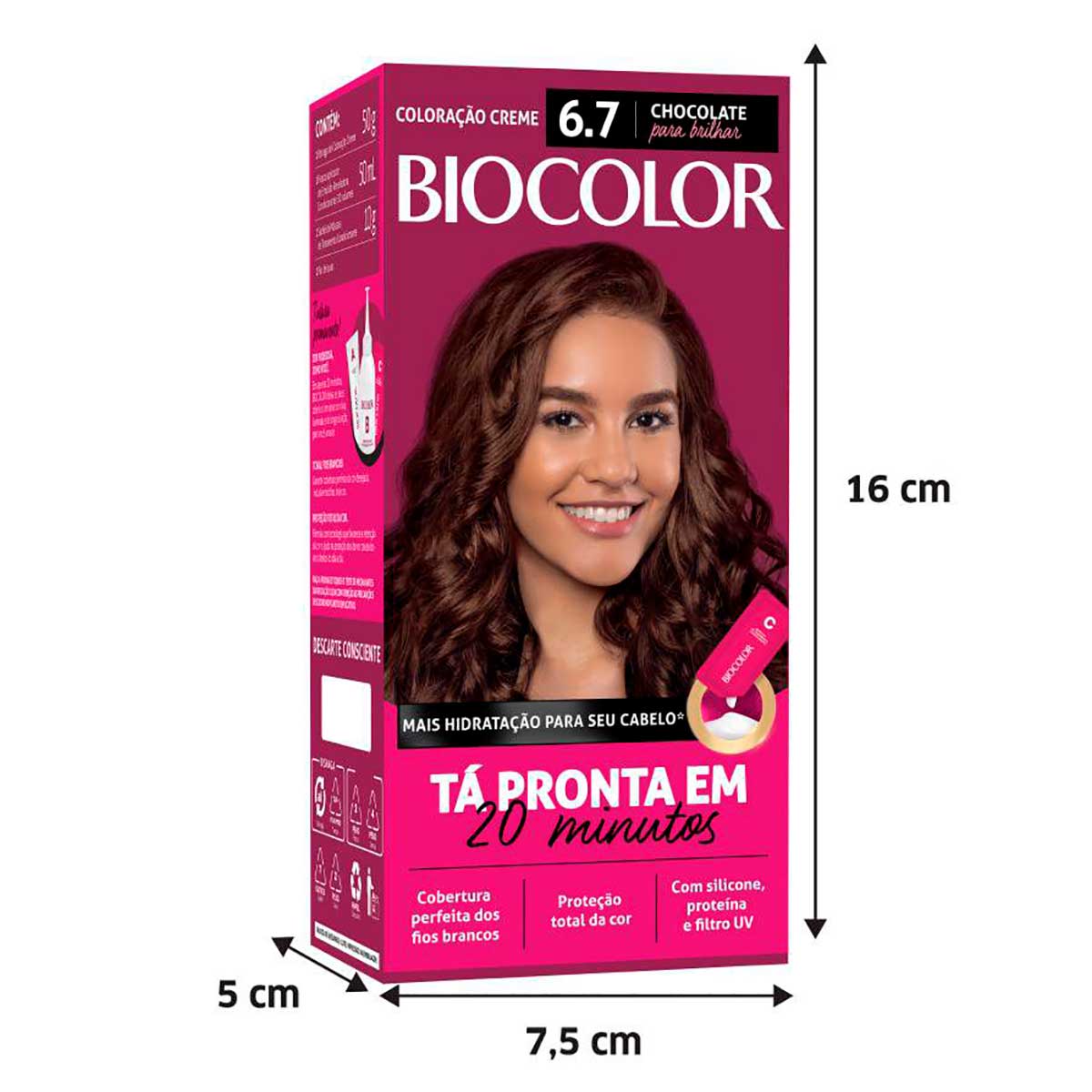 Tinta de Cabelo Biocolor Mini Kit Marrom Natural Irresistivel 6.7