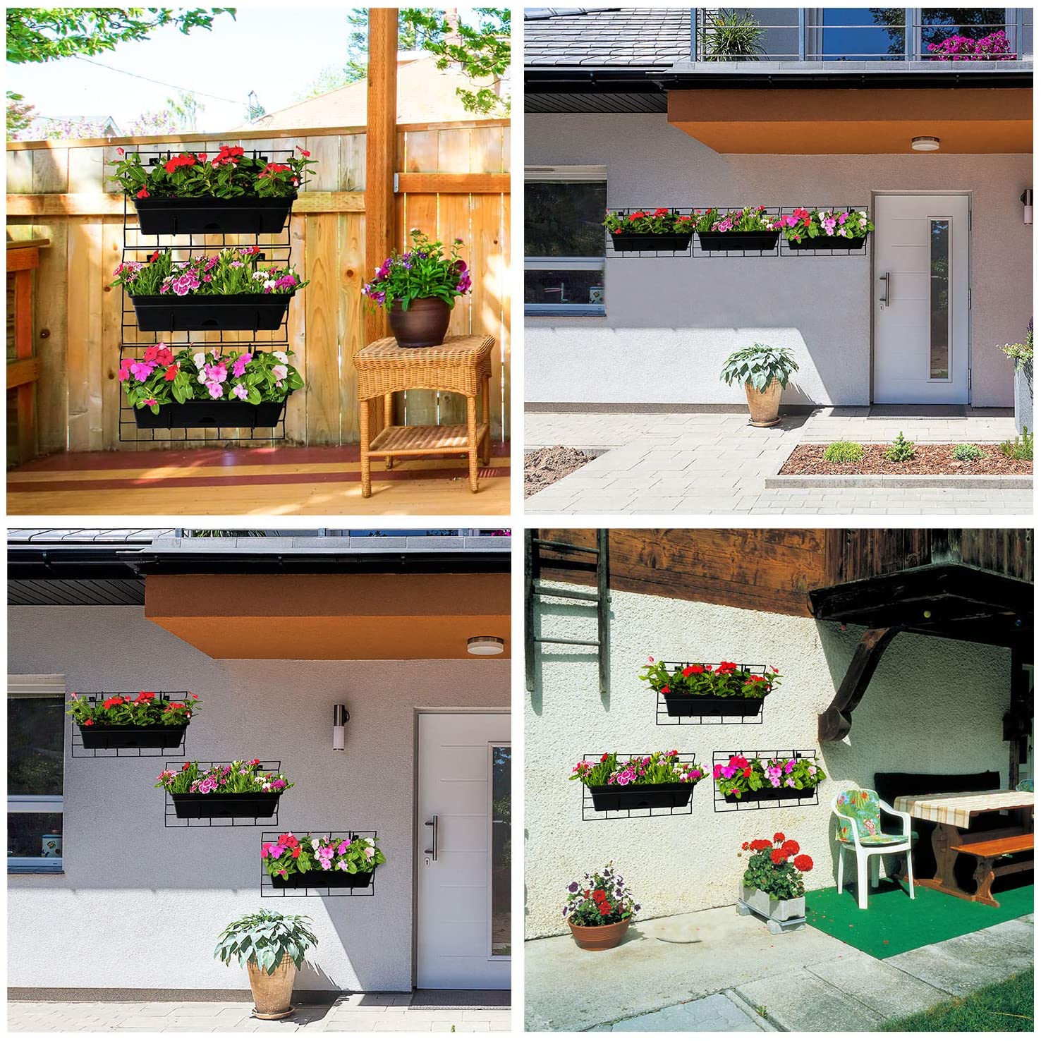 CERBIOR Vertical Planter Outdoor Garden Wall Elevated Raised Bed Flower Herbs，Black