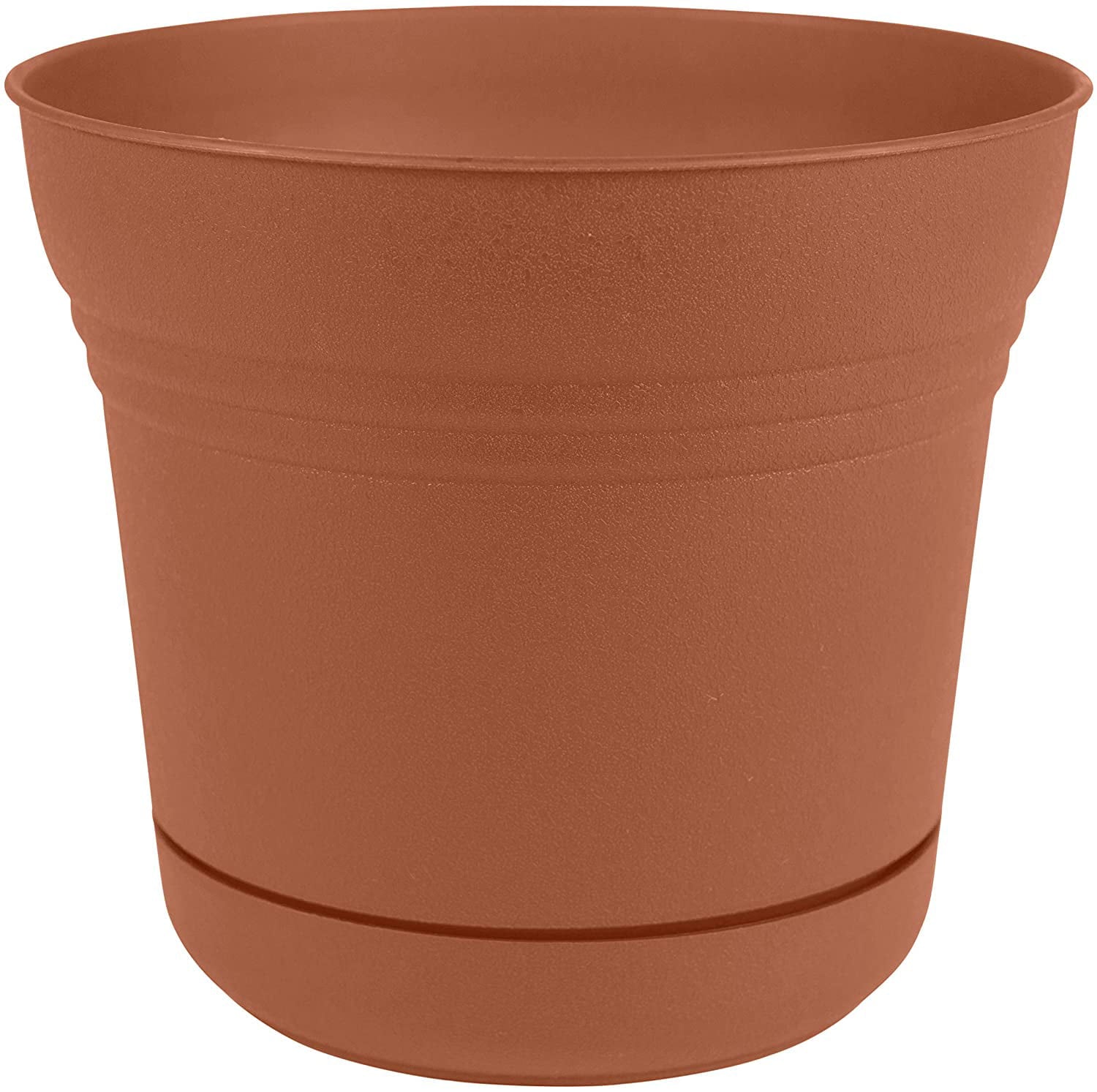 Bloem Saturn Planter W/ Saucer 5 x 4.5 Plastic Round Terracotta
