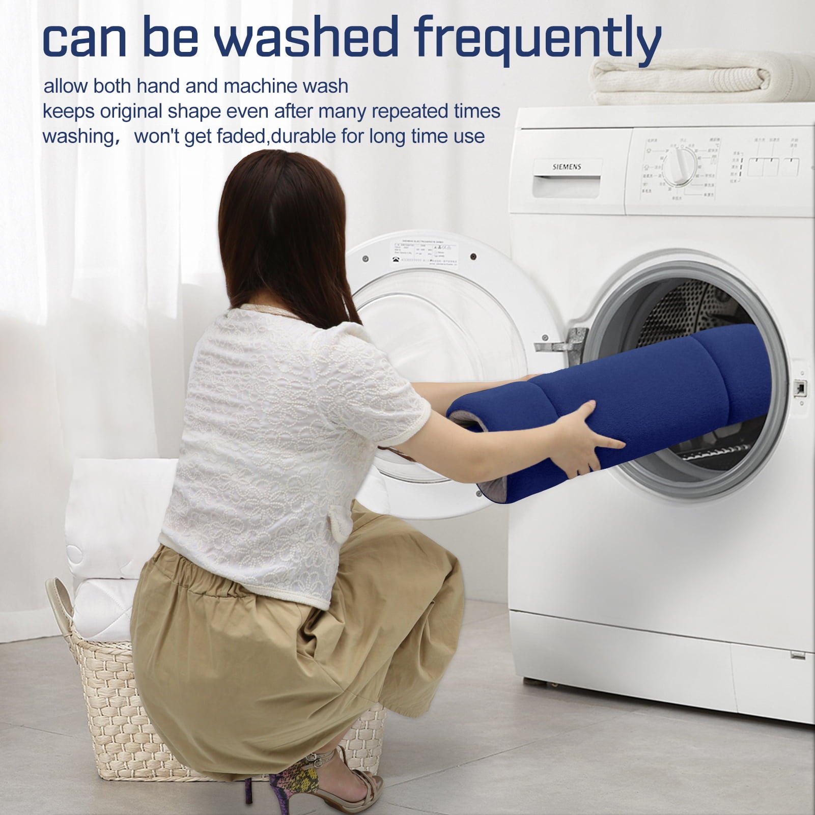 Hero Dog Large Dog Bed Crate Mat 42 in Washable Pet Beds Soft Dog Mattress Anti-Slip Kennel Mats (Dark Blue)