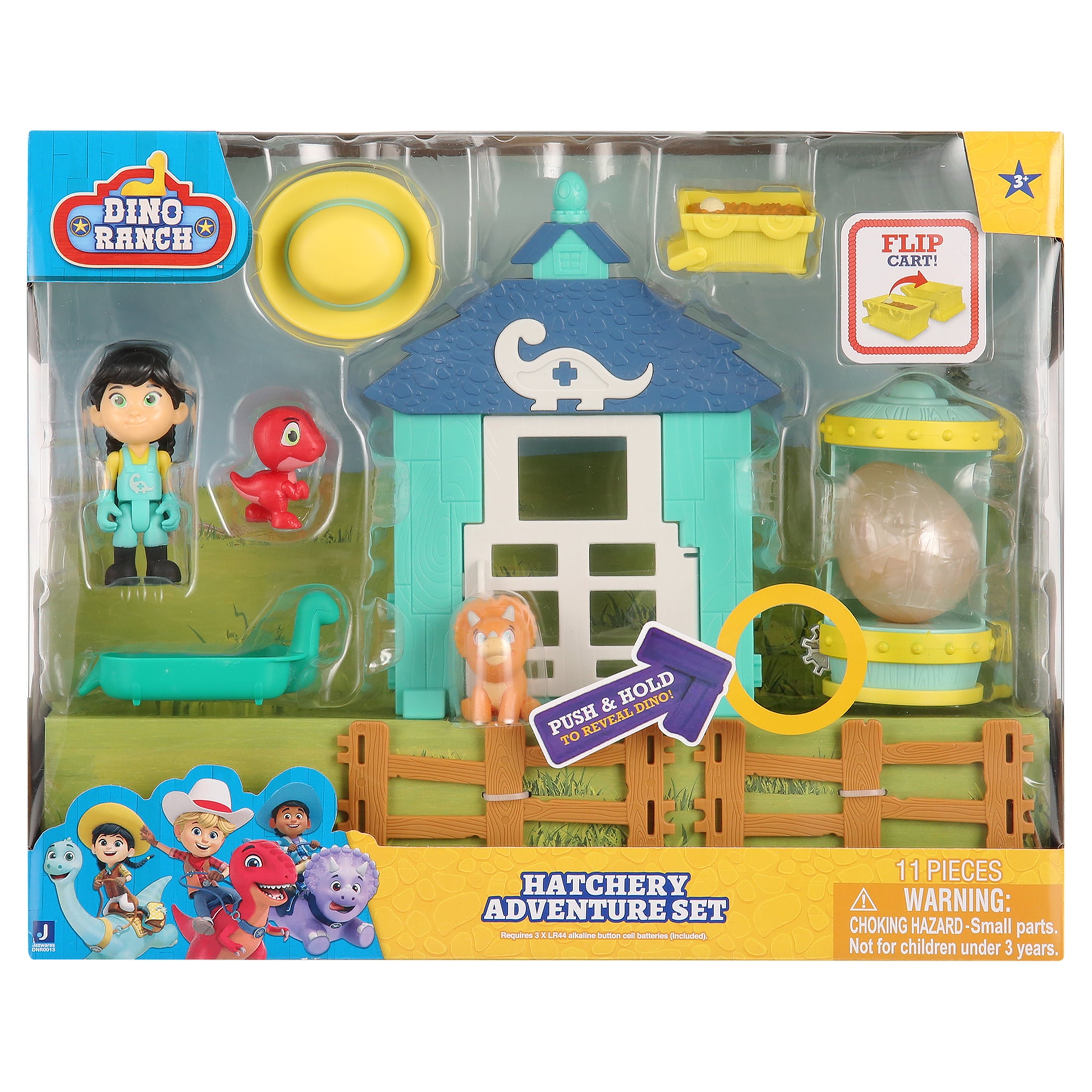 Jazwares Dino Ranch Hatchery Adventure Action Figure Set， 12 Pieces