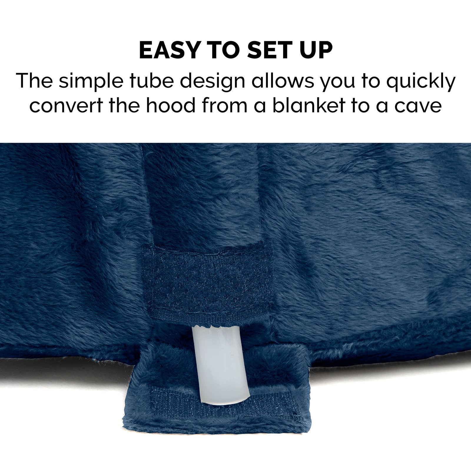 FurHaven | Orthopedic Microvelvet Snuggery Burrow Pet Bed for Dogs and Cats， Navy， 26-Inch