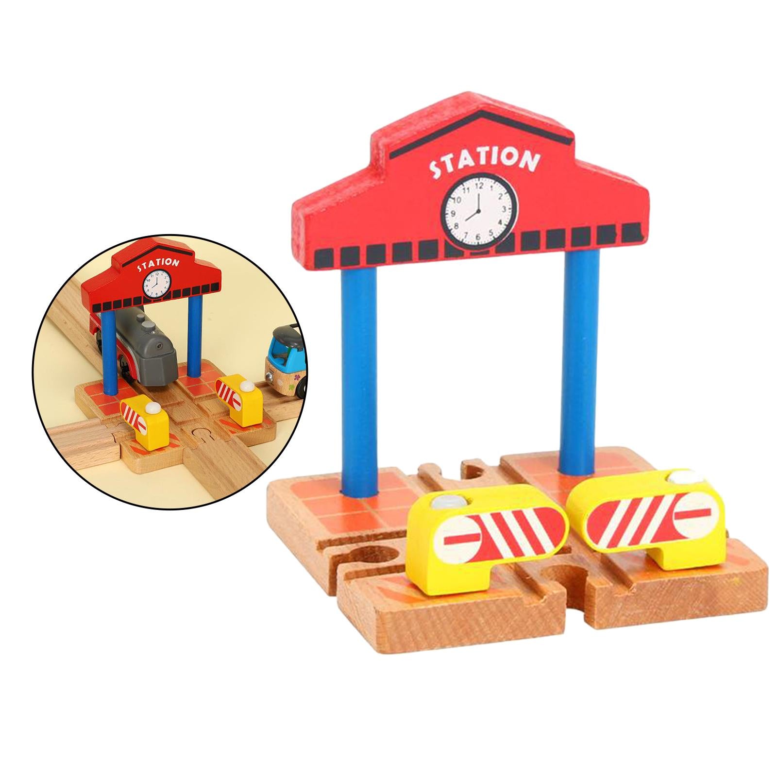 Wooden Train Station Platform Accessories Building Play Set Favors