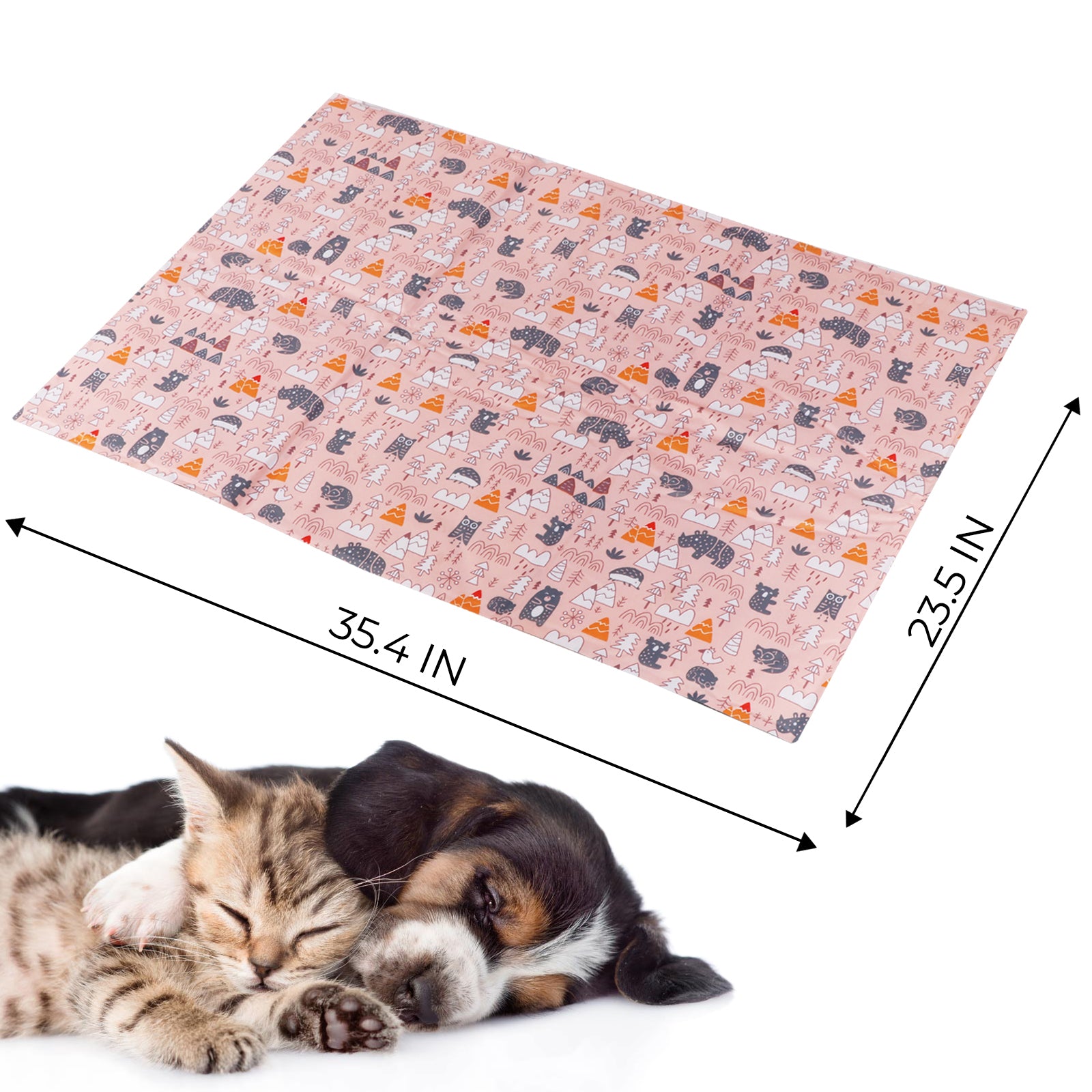 BIGTREE Dog Self Cool Mat Summer Cooling Kennel Crate Comfort Pad Pink Large