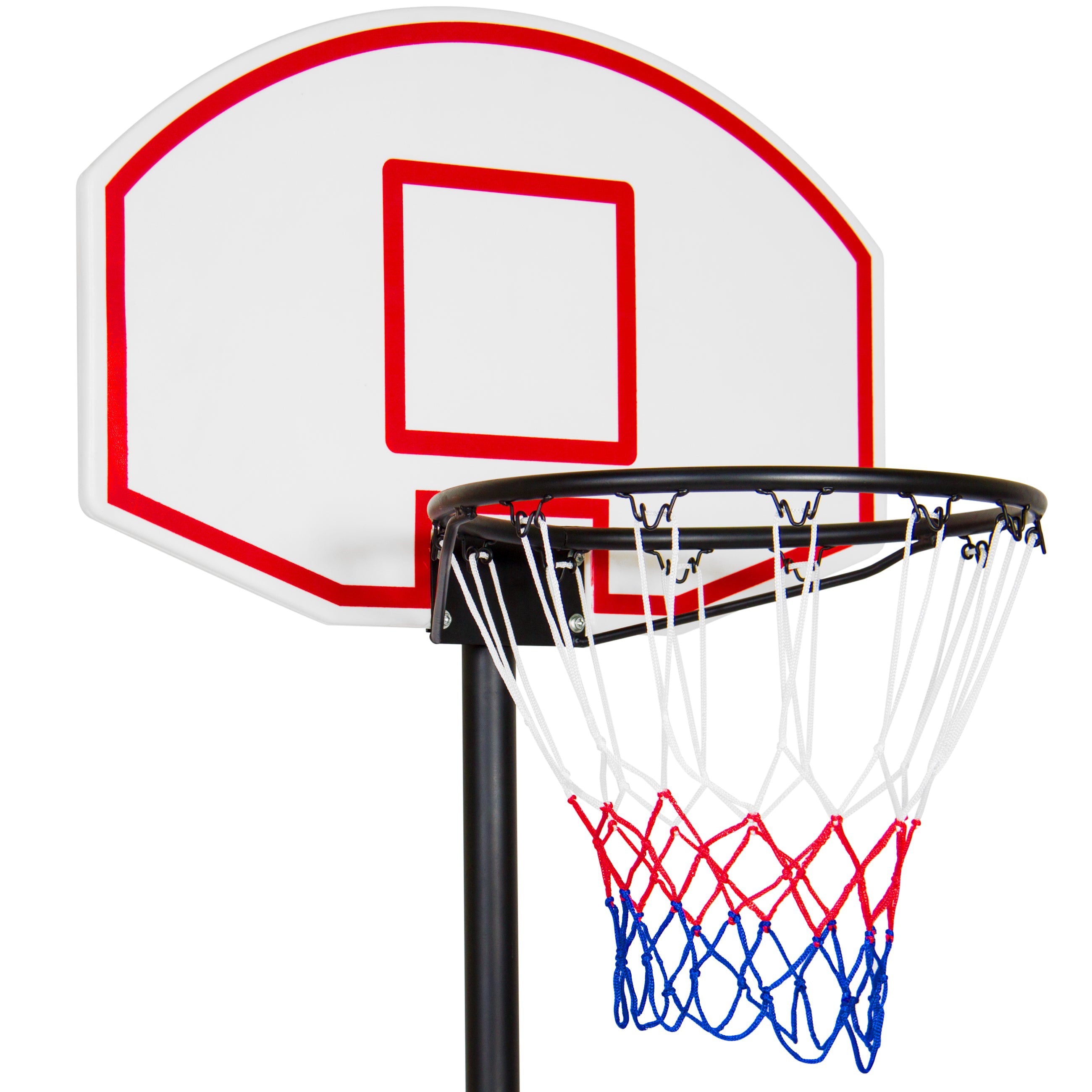 CozyBox Basketball Hoop For Kids - Portable / Height Adjustable (6.5ft - 8ft) Sports Backboard System Stand w/ Wheels Backyard Toy