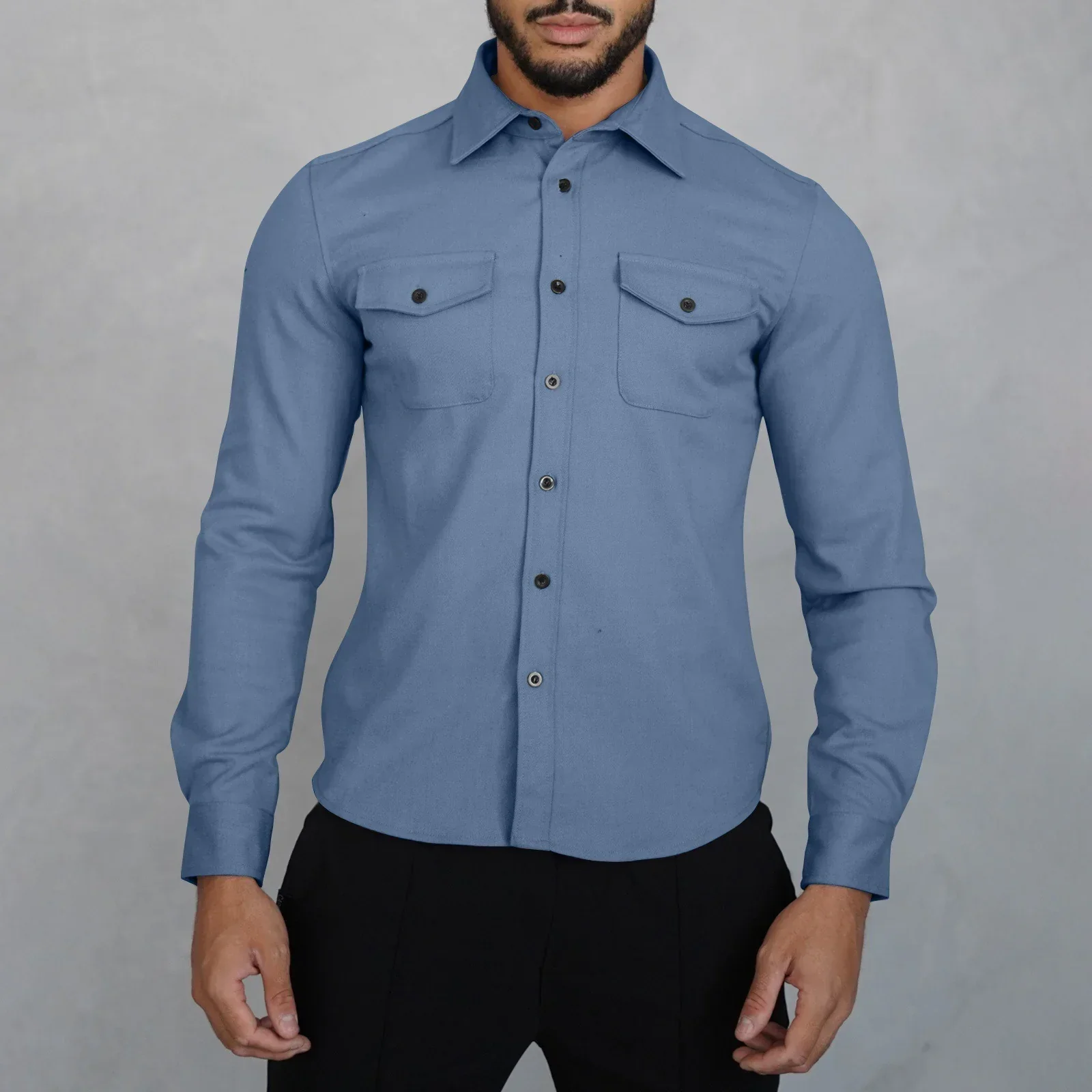 SobreCamisa Julius™ Estilo Overshirt em Lapela / A Escolha Certa para Homens de Atitude!