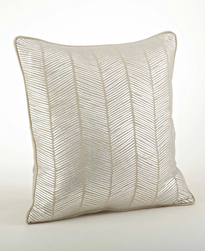 Saro Lifestyle Metallic Herringbone Decorative Pillow， 20