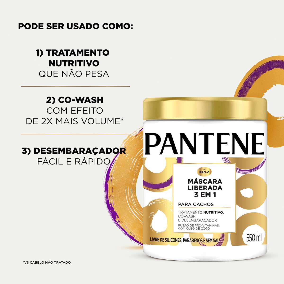 Mascara Pantene Pro-Vitaminas 3 em 1 Liberada 550ml