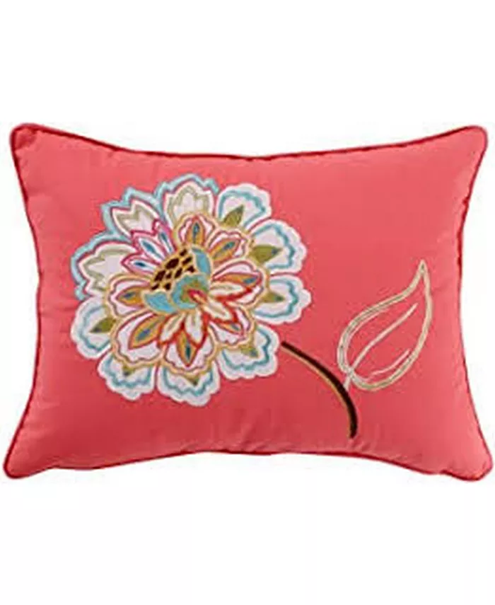 Levtex Sophia Applique Flower Embroidered Decorative Pillow， 14