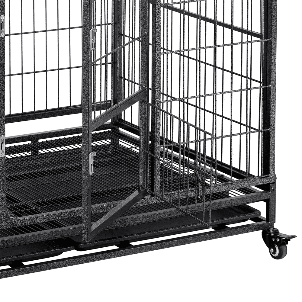 43inch Heavy Duty Metal Dog Cage Kennel，Black
