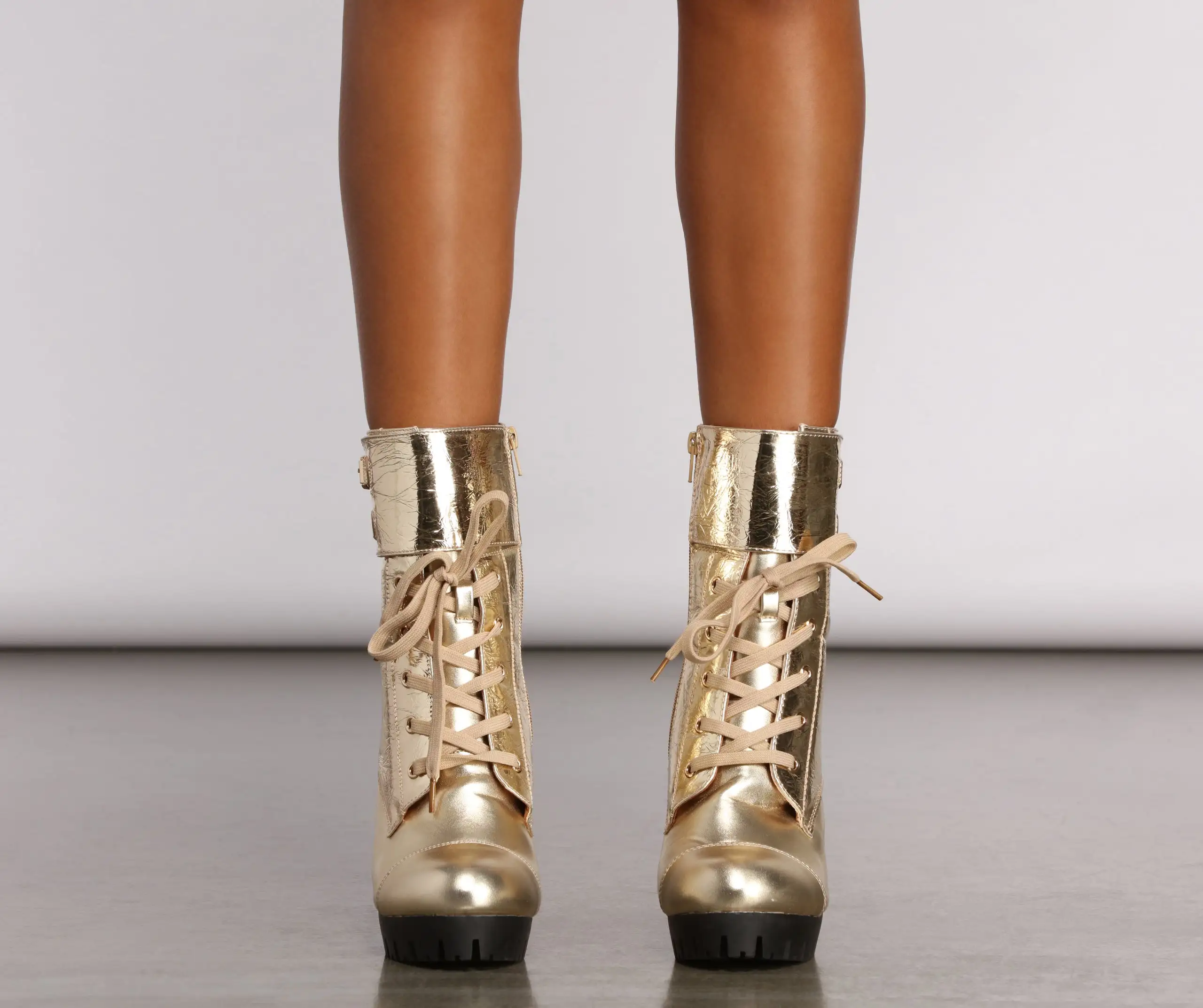 Major Metallic Moment PU Booties