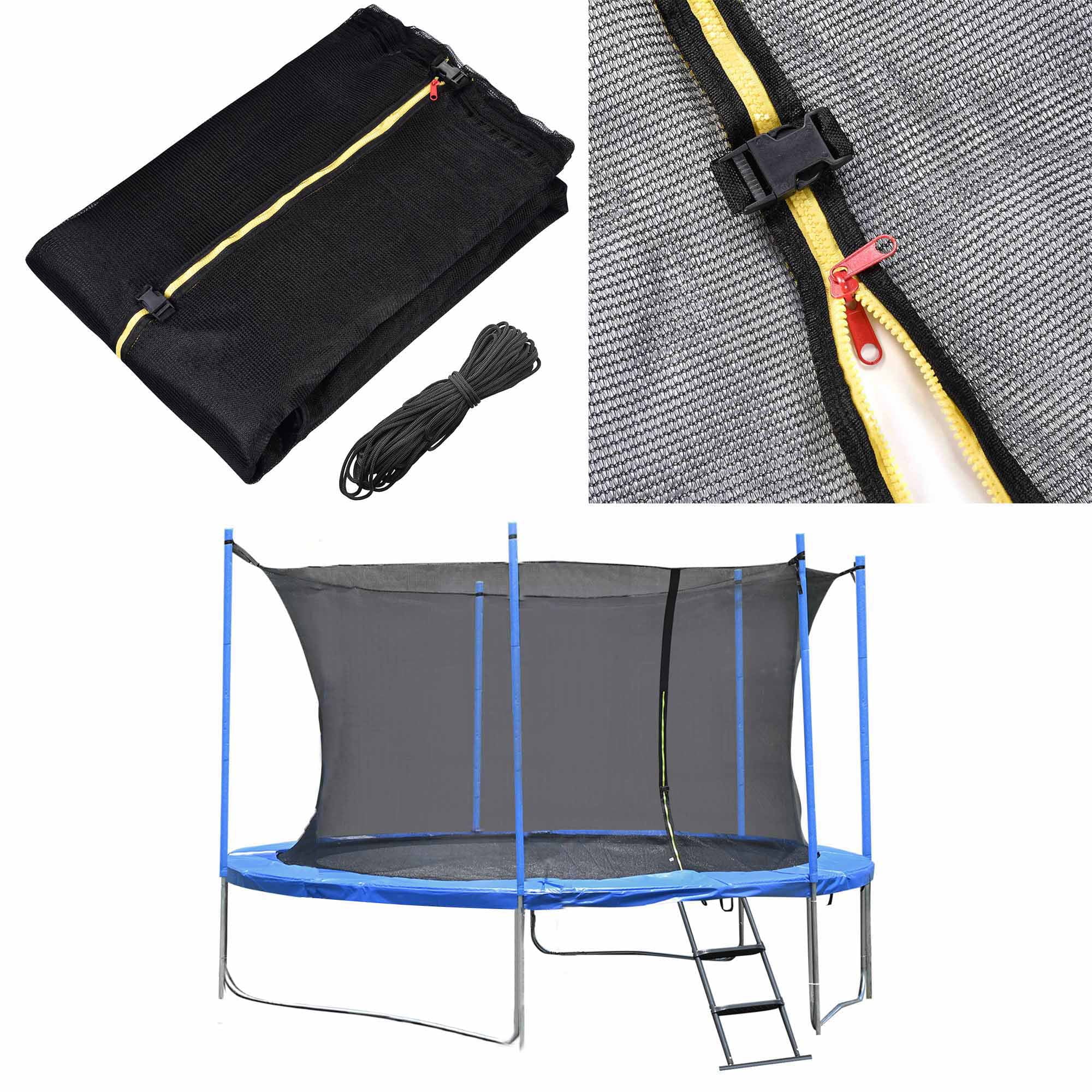 Yescom Round Trampoline Enclosure Net 15 Ft 6 Pole Fence Replacement Safety Mesh Netting Fits All Brands