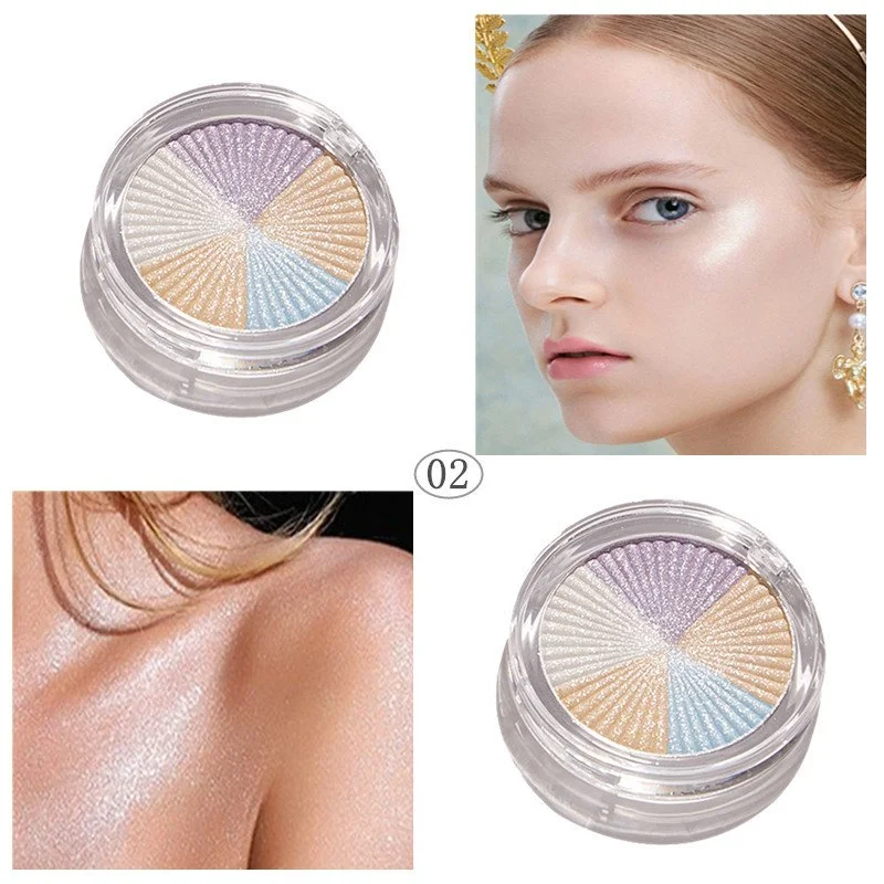 5 Color Highlighter Palette Shimmer Bronzer Powder Palette