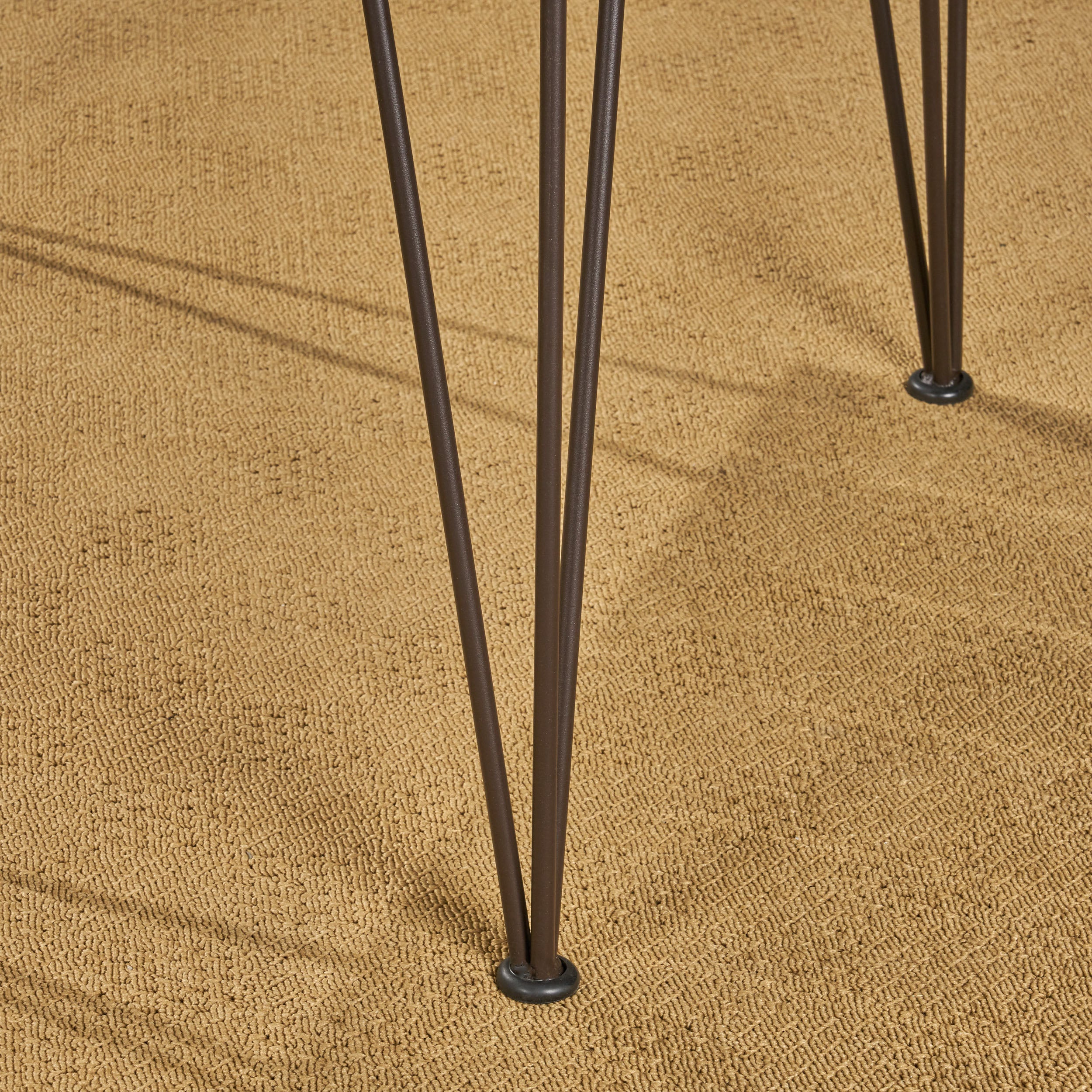 Archie Outdoor Industrial Wood and Wicker 5 Piece Square Dining Set, Teak and Brown and Crème