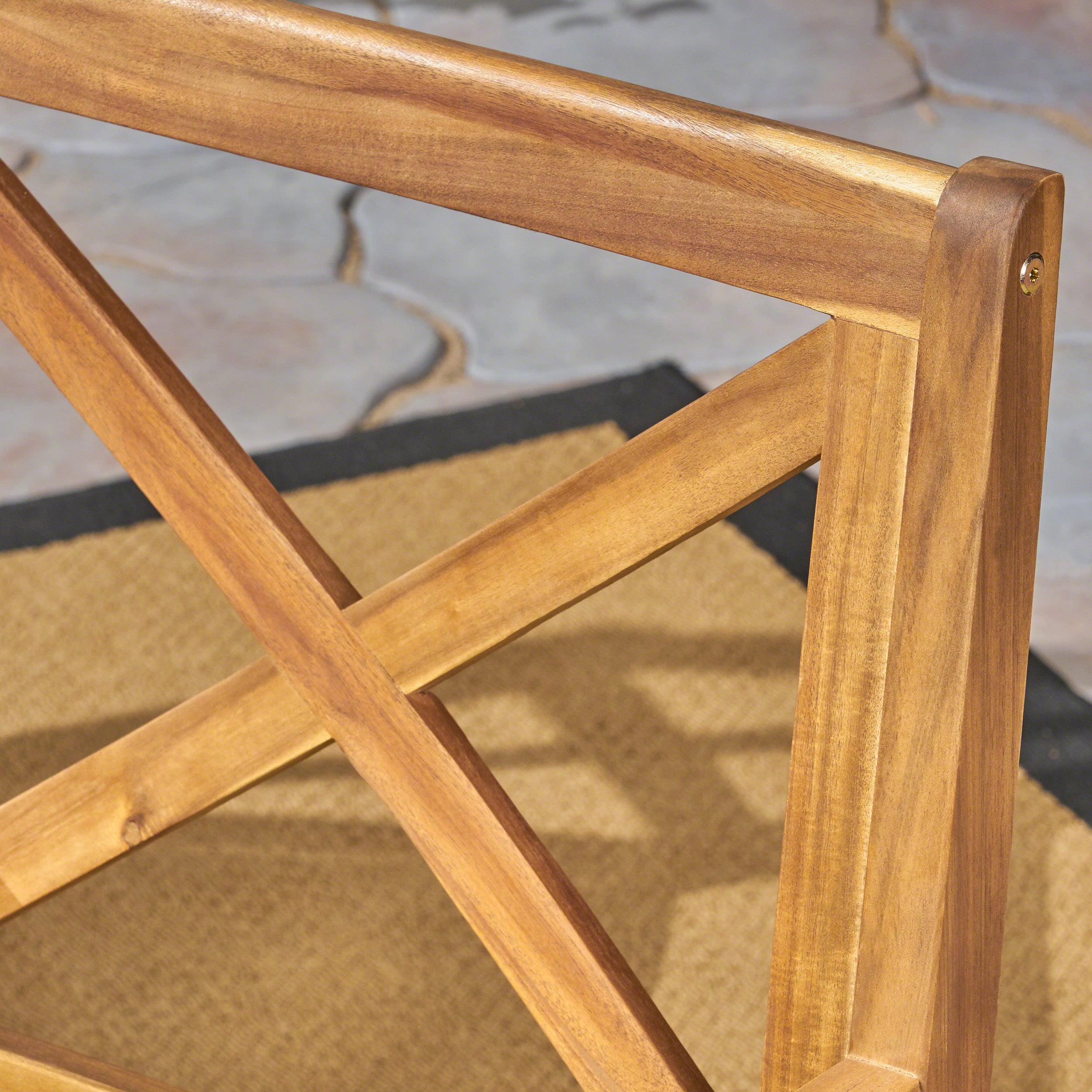 Jenson Outdoor 5 Piece Acacia Wood Dining Set with Cushions