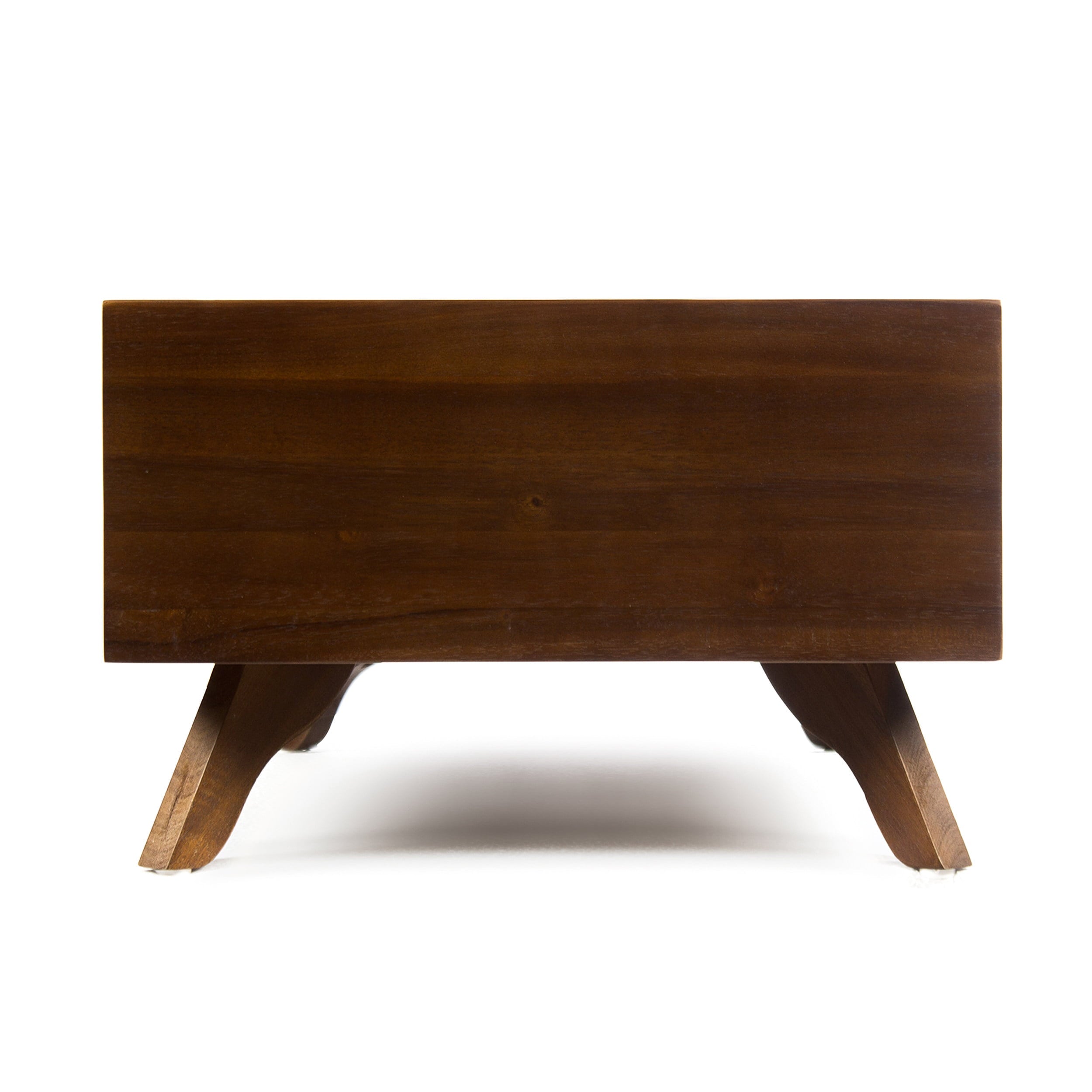 Dorel Acacia Wood Dog Bed with Water Resistant Cushion， Dark Oak