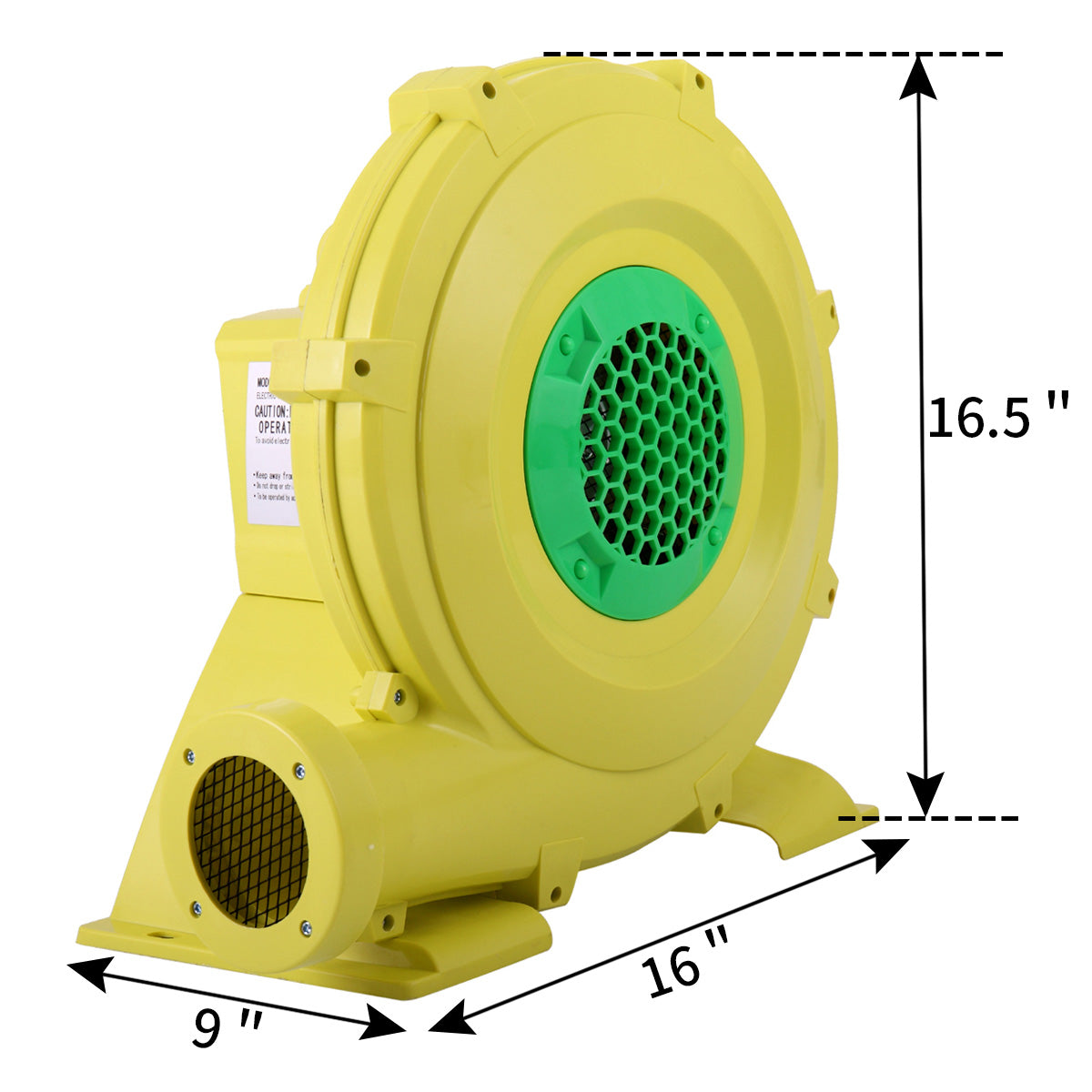 TOBBI 680 Watt 1.0HP Air Blower Pump Fan For Inflatable Bounce House Bouncy Castle， Yellow