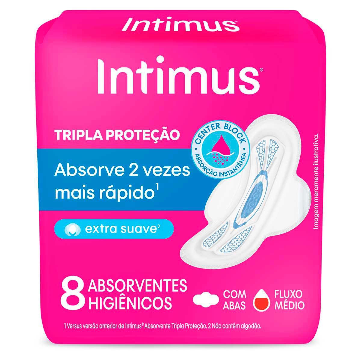 Absorvente Tripla Protecao Suave com Abas Intimus 8 Unidades