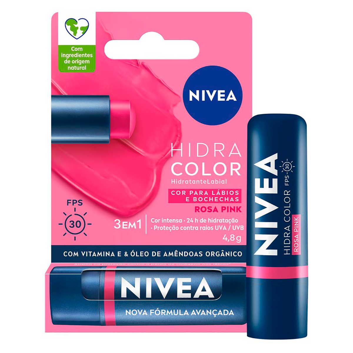 Hidratante Labial NIVEA Hidra Color Rosa Pink 4,8g