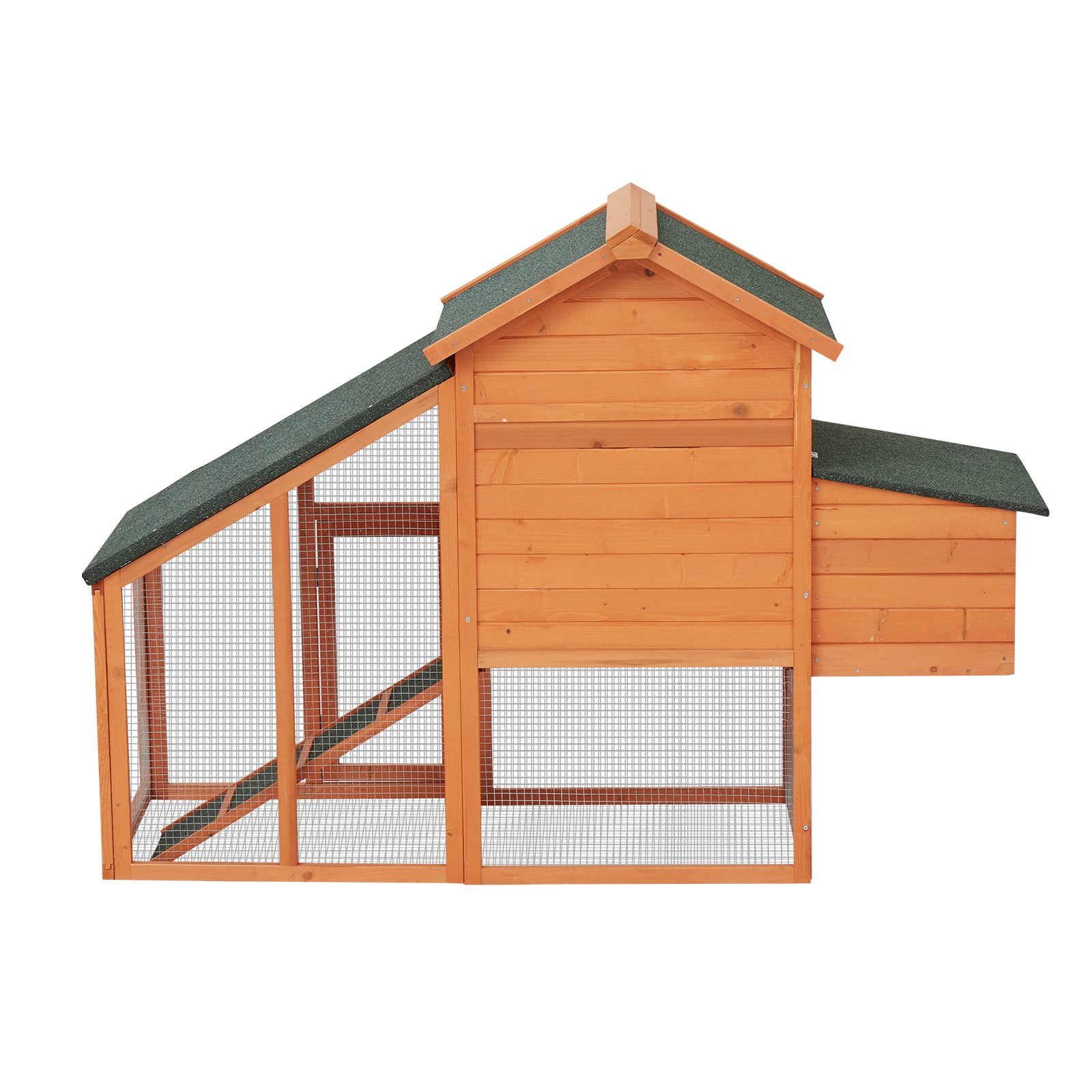 Kindor chicken coop rabbit hutch， Large Running Area wooden Hen House Poultry Cage with Removable Tray and Ramp