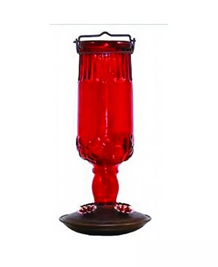 WoodStream Perky-Pet Antique Bottle Glass Hummingbird Feeder 24 Ounce Red 8119-2
