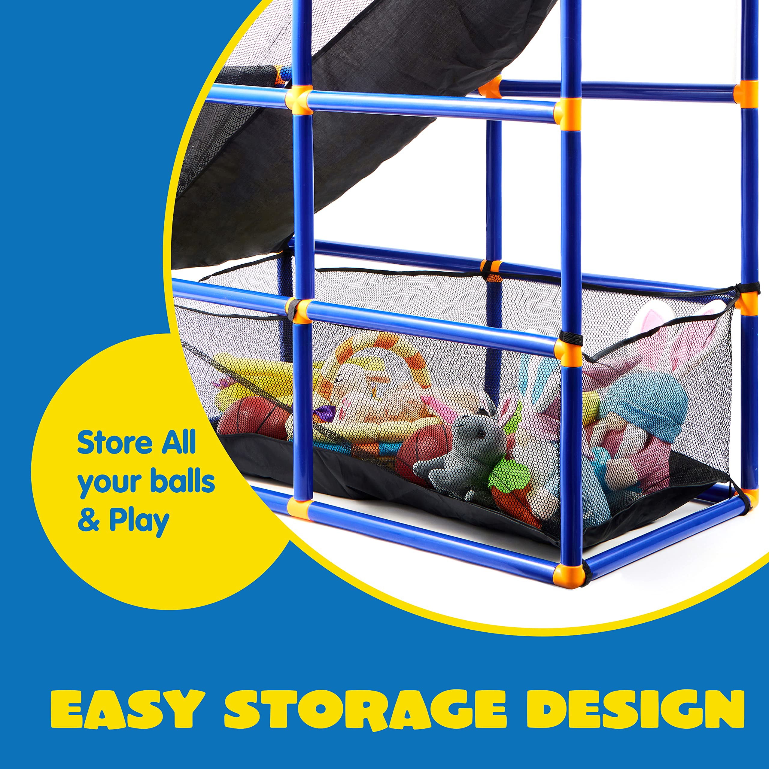 JOYIN Kids Arcade Basketball Game Set with 4 Balls and Hoop for Kids Indoor Outdoor Sport Play - Easy Set Up - Air Pump Included - Ideal for Games and Competition