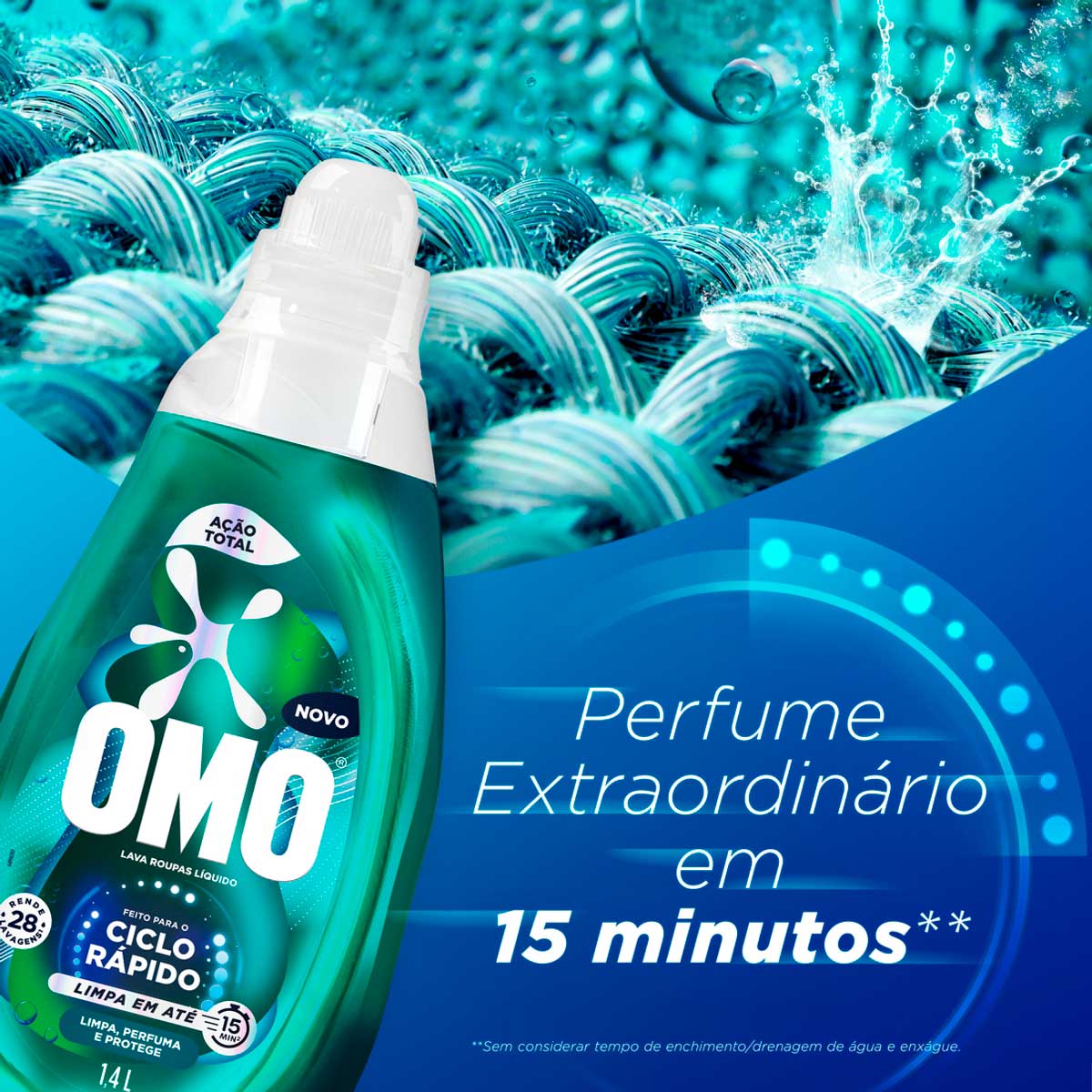 Sabao Liquido Omo Ciclo Rapido Acao Total 1,4L