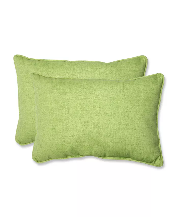 Pillow Perfect Baja Linen Lime Over-sized Rectangular Throw Pillow， Set of 2