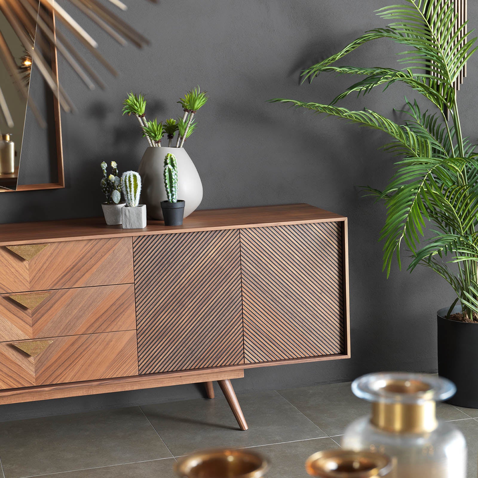 Florya Side Board And 2 Mirrors Florya-Cons002