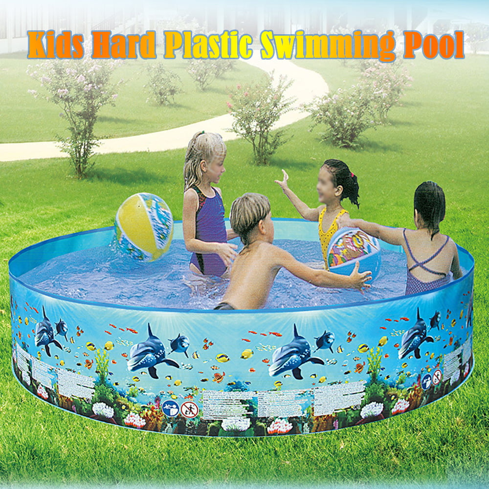 Eccomum Portable Inflation-free Hard Swimming Pool Folding Pool Family Swimming Pool Round Swimming Pool for Babies Kids Adults
