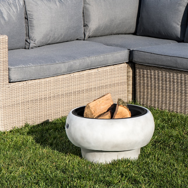 Teamson Home HR17501AB 20.87-in W Light Grey Magnesium Oxide Wood-Burning Fire Pit
