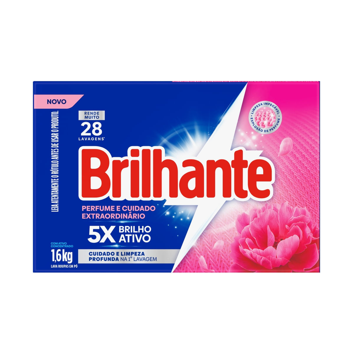 Lava Roupas em Po Brilhante Perfume e Cuidado Extraordinario 1.6kg