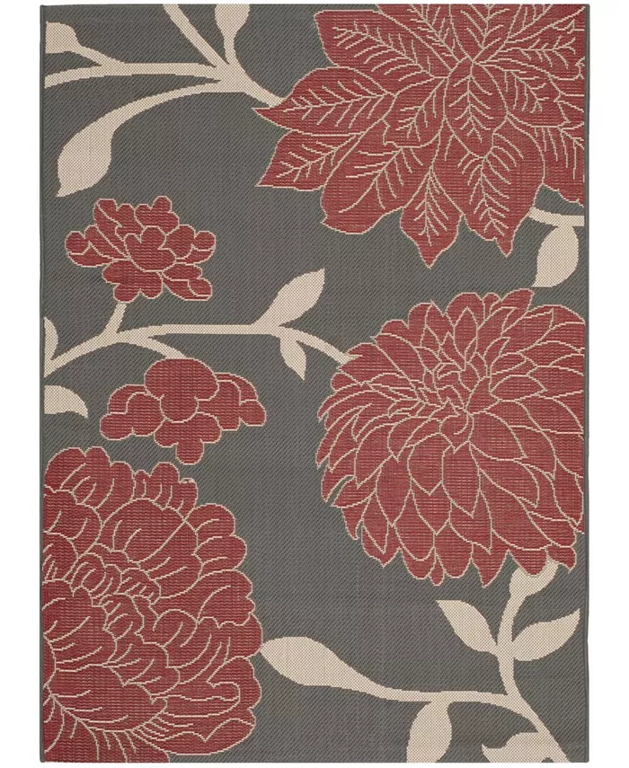 Safavieh Courtyard Anthracite and Red 5'3