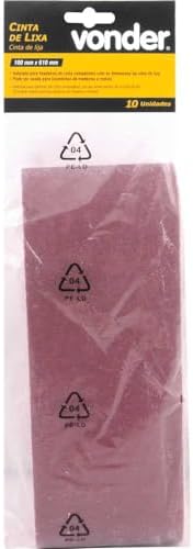 Cinta De Lixa 100,0 Mm X 610,0 Mm, G 80, Embalagem Com 10 Pe?as, Vonder.