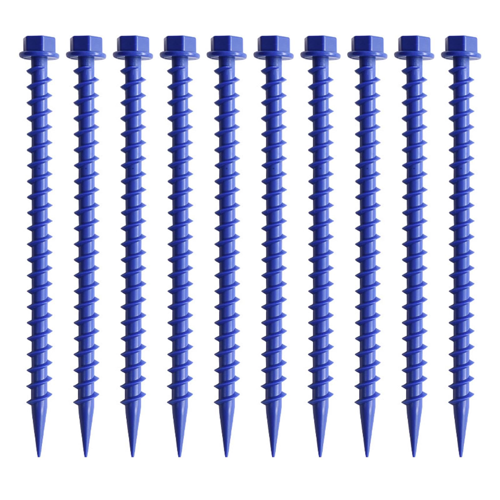 lifestyling2020 10x Heavy Duty Tent Pegs Spikes Portable for Garden Tarpaulin blue